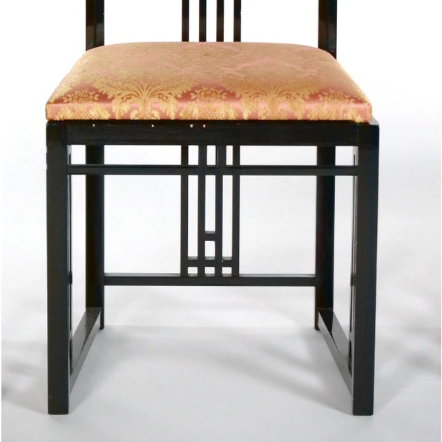Black Black Lacquered Frame / Upholstered Dining Chair Set 10 For Sale - Image 8 of 13
