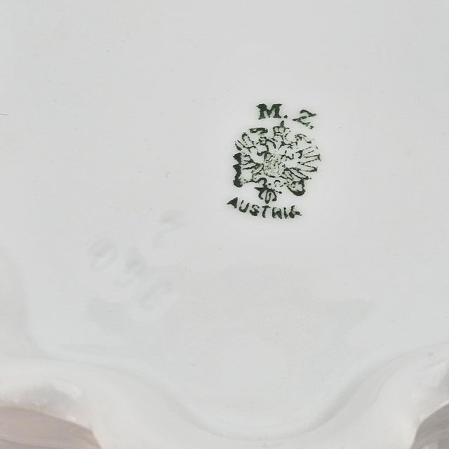 Mz Austria Antique Porcelain Rose Tureen, Covered Footed Serving Dish 14.5" For Sale - Image 17 of 17