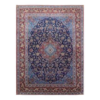 1960s Old Persian Kashan Masterpiece Rug 10’5″ X 13’9″ For Sale