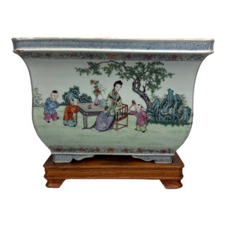 Famille Rose Jardinier on RosewoodStand For Sale