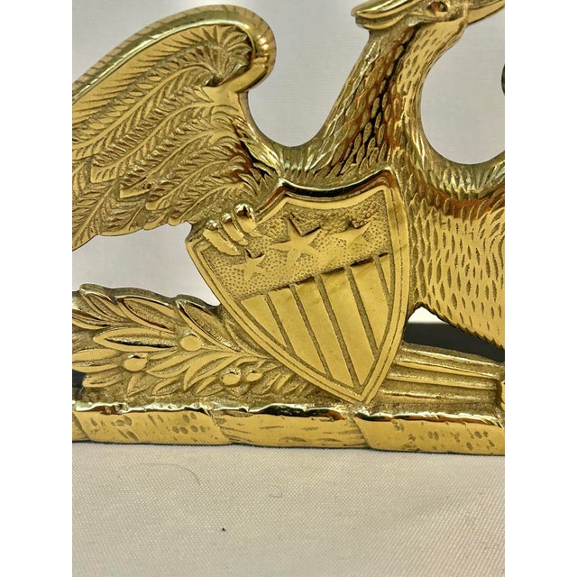 Brass Vintage Virginia Metalcrafters Federal Eagle Solid Brass Bookends – A Pair For Sale - Image 8 of 12