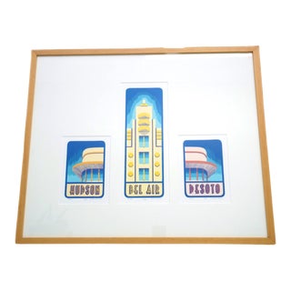 Art Deco Architecture Triptych For Sale