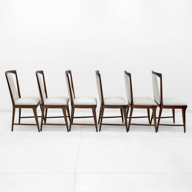 Mid-Century Modern Italian Bouclè Dining Chairs from Osvaldo Borsani, 1950s, Set of 6 For Sale - Image 10 of 13
