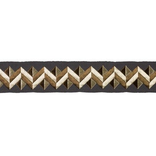 SAMPLE - Schumacher Zigzag Moderne Tape Trim In Onyx For Sale