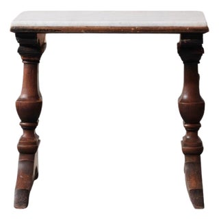 19th Century White Marble Top Side Table For Sale