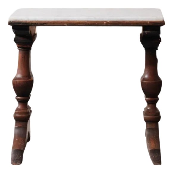 19th Century White Marble Top Side Table For Sale