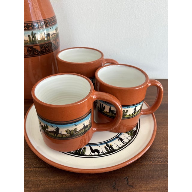 Ceramic Late 20th Century Peruvian Earthenware Artisanal Serving Set of 5 For Sale - Image 7 of 11