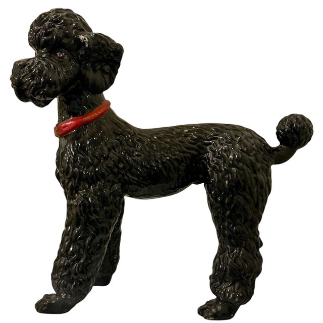 Large Scale Hollywood Regency Italian Black Poodle Dog For Sale - Image 4 of 7