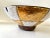 Iconic Jaru mid century modern ashtray with checkerboard pattern. Textured glaze in white, brown and metallic gold.