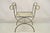 Vintage Neoclassical Style Wrought Iron Curule Savonarola X-Form Bench Chair For Sale - Image 10 of 10