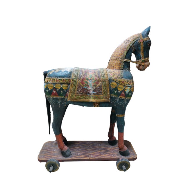 Painted Rocking Horse, 1890s For Sale - Image 4 of 4