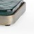Recycled green glass on antique silver iron stand 9h x 7.8w x 5d