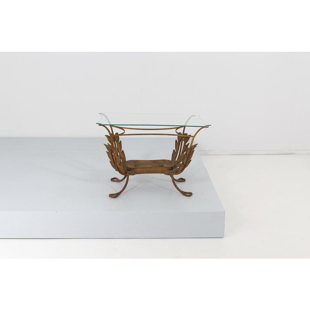 Metal Mid-Century Brass and Glass Coffee Table, 1950 For Sale - Image 7 of 18