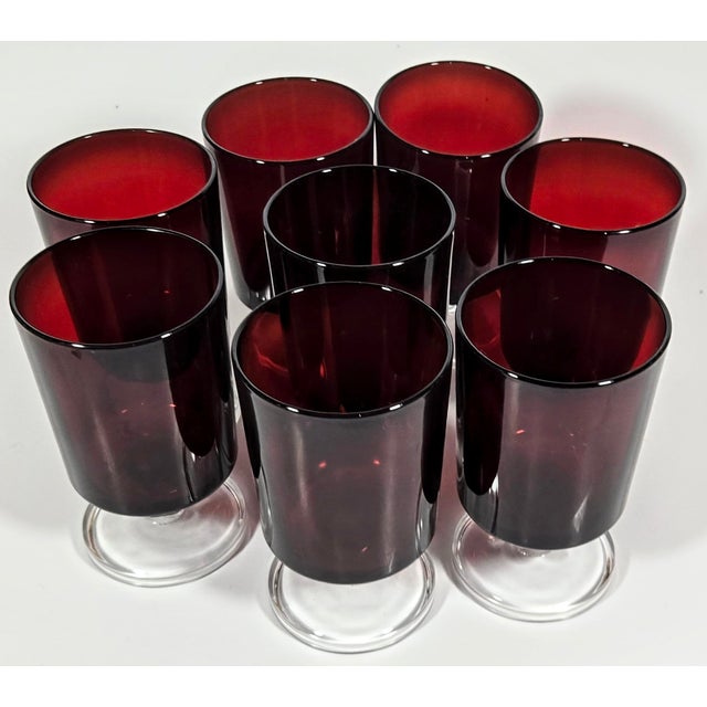 Ruby Red Goblets- Set of Eight For Sale - Image 4 of 8