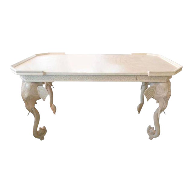 Vintage Gampel And Stoll White Lacquered Elephant Desk Chairish