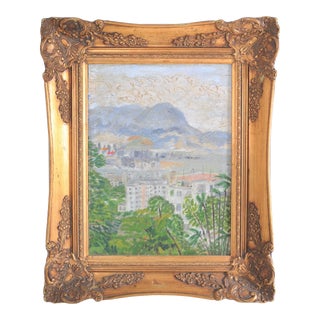 Hu Shanyu Chinese Impressionist Oil Painting on Board Hong Kong Landscape Hu Shanyu, 1950s, 1950's For Sale