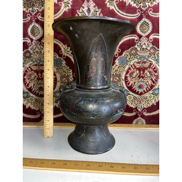 Antique Japanese Cloisonne Vase For Sale In Los Angeles - Image 6 of 12