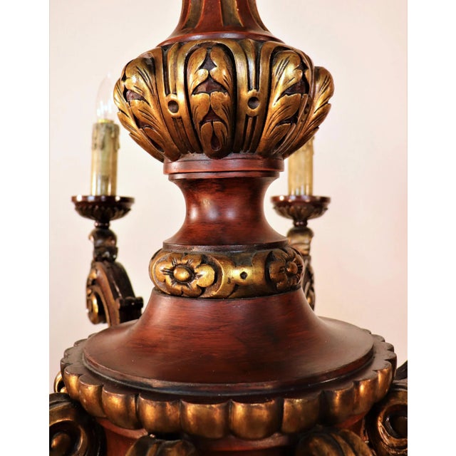 19th Century Louis XVI Gilt Wood Chandelier For Sale - Image 4 of 13