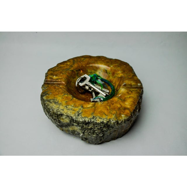 Superb and rare alabaster ashtray designed and produced by romano bianchi in italy in the 1970s. Brown alabaster ashtray...