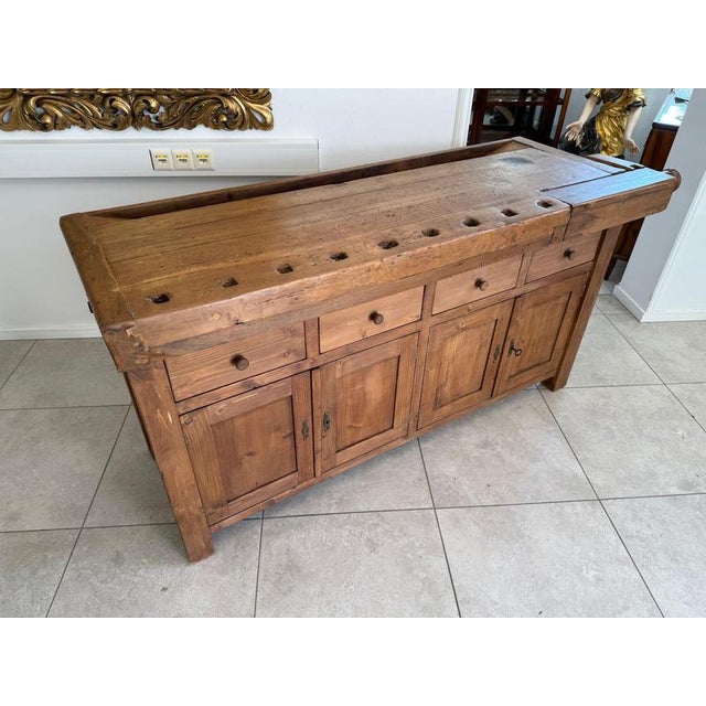 Rustic Workbench with Drawers, 1890s For Sale - Image 5 of 14