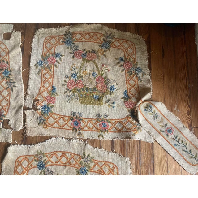 Textile 3 Authentic Antique 19th Century Needlepoint Tapestries for Chairs or Pillows For Sale - Image 7 of 10