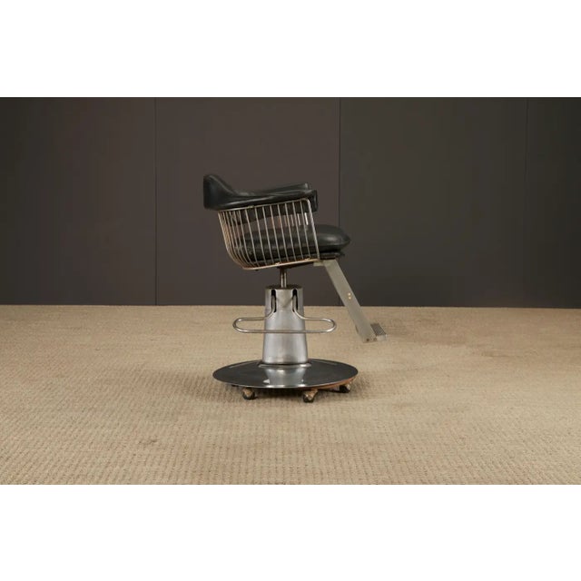 Warren Platner Style Salon Barstool Chair on Hydraulic Base With Casters, 1960s For Sale - Image 9 of 17