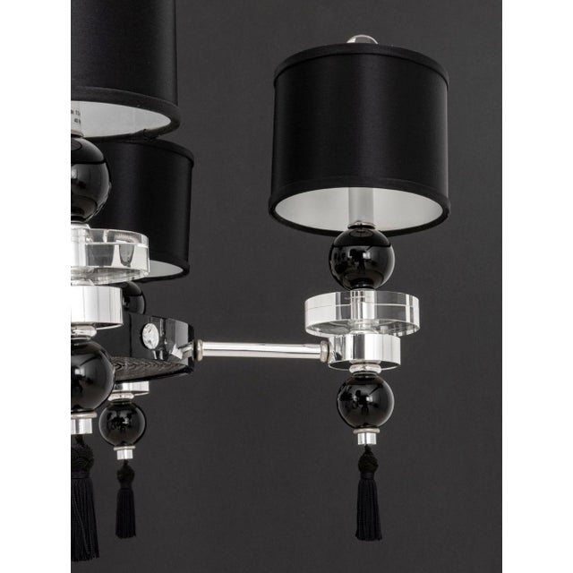 Postmodern Black, Chrome and Acrylic Chandelier For Sale - Image 9 of 9