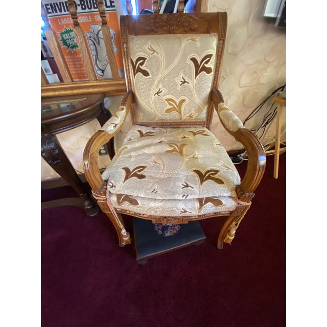 French Mid 20th Century Louis XV Fauteuil Chair From Mid Century France For Sale - Image 3 of 10