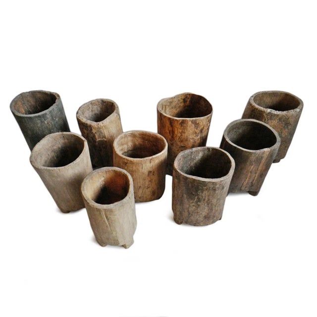 Old Naga Wood Trunk Pot For Sale - Image 4 of 5