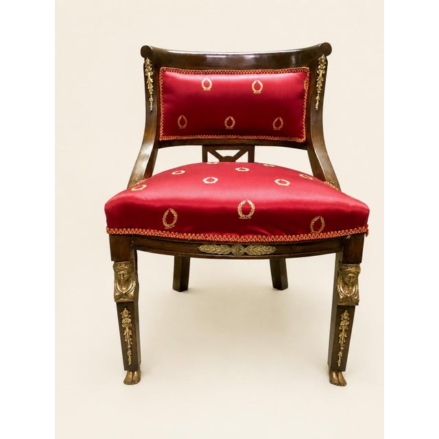 Wood Empire French Armchair in Walnut For Sale - Image 7 of 12