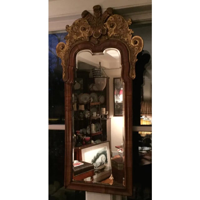 Brown 1740s English George II Walnut & Gilt Pier Mirror For Sale - Image 8 of 11