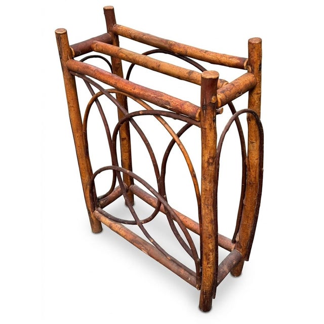 Mid 20th Century Adirondack Folk Art Rustic Twig Blanket Quilt Rack For Sale - Image 5 of 15