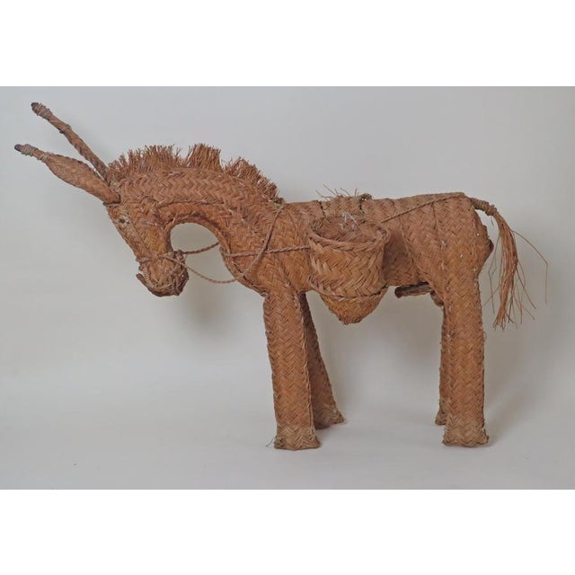 Spanish Hand-Woven Wicker Donkey, 1950s For Sale - Image 13 of 15