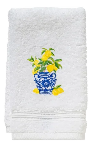 Lemons Ginger Jar Terry Guest Towel, Embroidered