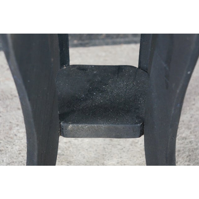 Vintage Arts & Crafts Oak Black Octagonal Plant Stand Pedestal Table 25" For Sale - Image 14 of 16
