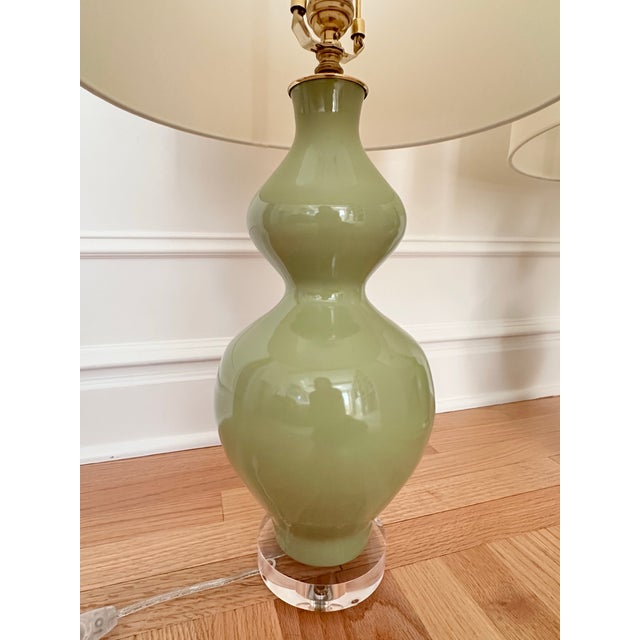 Contemporary Paul Schneider Ceramic Gourd Lamps—Hand Crafted & Signed - a Pair For Sale - Image 3 of 9