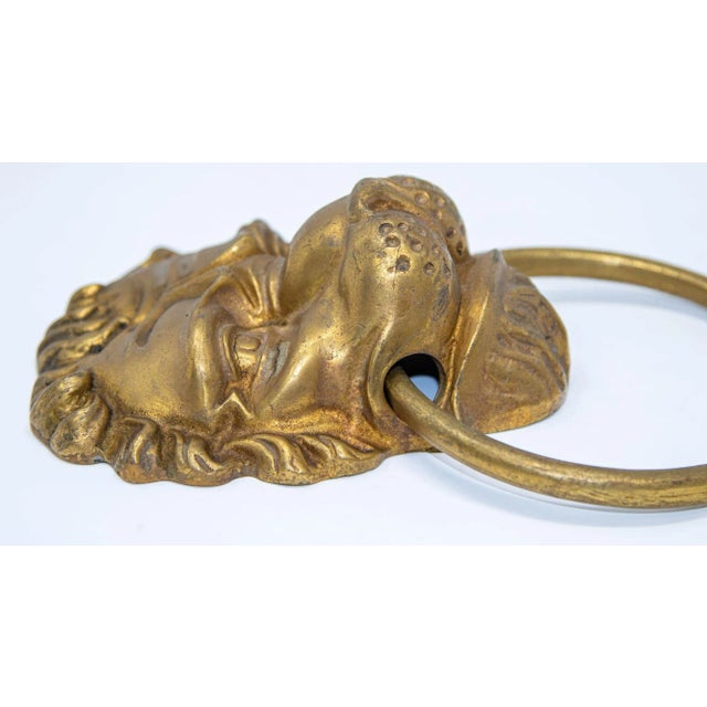 Vintage Cast Brass Lion's Head Large Door Knocker For Sale - Image 12 of 12