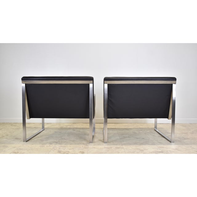 Contemporary Fabien Baron for Bernhardt Design B3 Leather Lounge Chairs – A Pair For Sale - Image 9 of 13