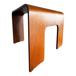 1970s Ekornes of Norway Postmodern Triangular Bentwood End Table or Small Coffee Table For Sale