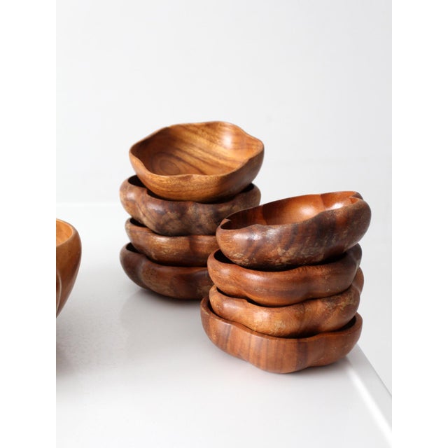 Mid 20th Century Mid-Century Modern Wooden Serving Bowl Set - 9 Piece For Sale - Image 11 of 15