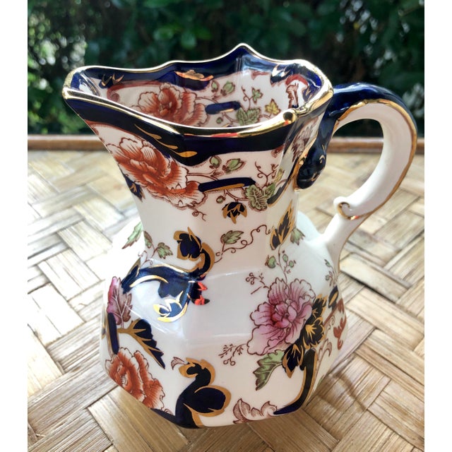 Mason's Mandalay English Ironstone Gold Floral Porcelain Pitcher Chairish
