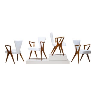 Set of Four Armchairs, Italy, 1950s For Sale