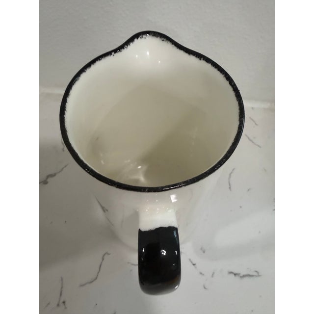 Vintage White Jug / Pitcher With a Pig on Both Sides With Black Trim From England For Sale In Dallas - Image 6 of 8