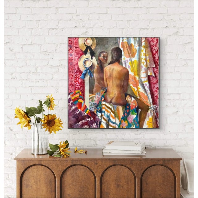 Mid Century Oil Painting on Canvas by Blanch Fried For Sale - Image 4 of 5