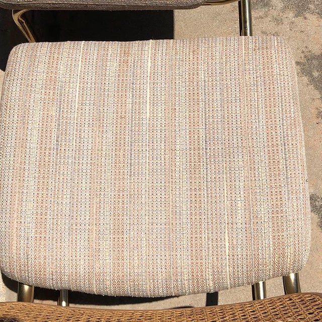 Metal 1980s Vintage Cantilever Cane Marcel Breuer Style Tubular Dining Chairs Upholstered Seats Set of 6 For Sale - Image 7 of 13