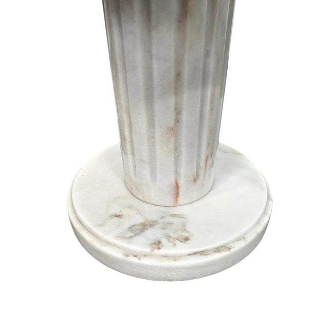 Neoclassic White Drapery Marble Side or Coffee Table, Italy For Sale - Image 15 of 18