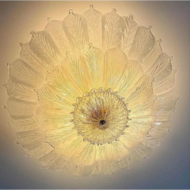 Italian Murano Glass Leave Flush Mount Chandelier For Sale - Image 17 of 18