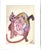 An expressive and characterful 1966 watercolor drawing by Dutch artist F. Brehm, depicting a dynamic cat. The composition...