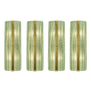 Rectangular Murano Glass Wall Sconces with Chrome Finish by Simoeng for Simoeng, Set of 4 For Sale