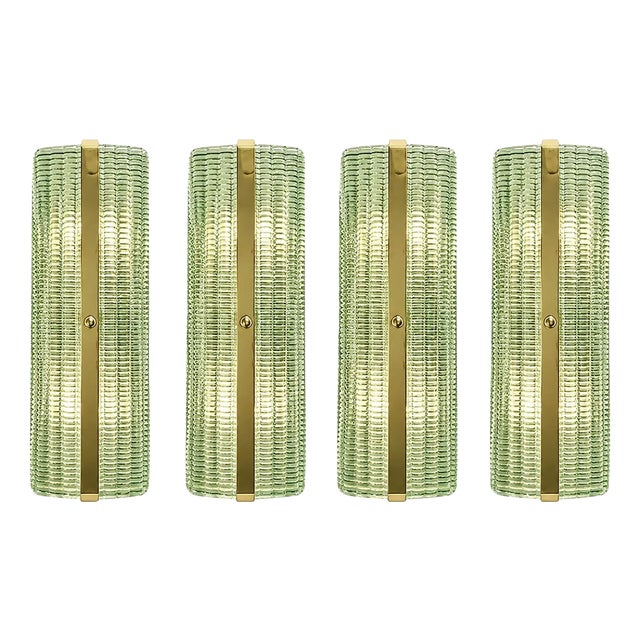 Rectangular Murano Glass Wall Sconces with Chrome Finish by Simoeng for Simoeng, Set of 4 For Sale